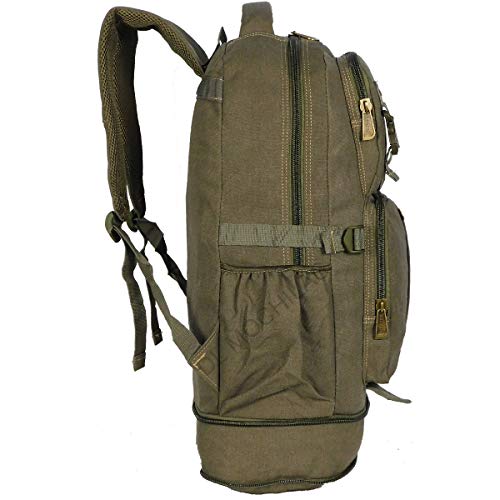 mochila para viagem grande camping em lona resistente viagem masculina 50 litros fundo expansivo (Ve