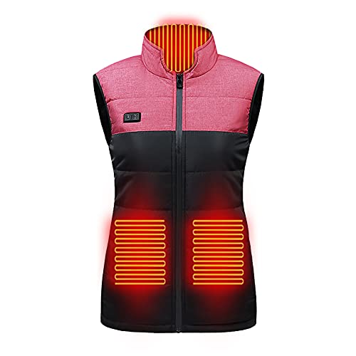 NUSGEAR Chaleco Calefactable Unisex Hombre Mujer, Chaleco Térmico Eléctrico USB con 9 Zonas Calefactables Ligero Chaquetas Calefactor Temperatura Ajustable para Moto al Aire Libre Invierno Caliente