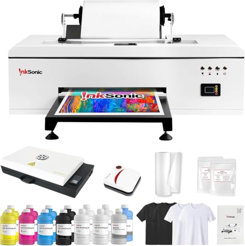 RocRow InkSonic R1390 DTF Printer, A3 T-Shirt Printing Machine with...