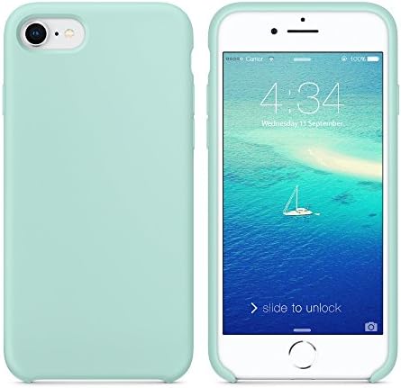 SURPHY iPhone SE 2022 case, iPhone SE 2020 case, iPhone 8 Case, iPhone 7 Case, Liquid Silicone Gel Rubber Shockproof Protective Back Case Cover for iPhone SE 3rd / SE 2nd / 8/7 4.7 inches, Teal Blue