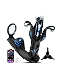 Soulour Analvibratoren für Mann Prostata Stimulation Männer, 4IN1 Expansions- und Schubmodi Analplug mit Penisring&Hodenvibration, AI Sex Spielzeug für die Männer Anal Plug Analkugeln 9x9 Modi Reif
