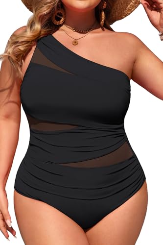 Aqua Eve Plus Size One Piece Swimsuit for Women Tummy