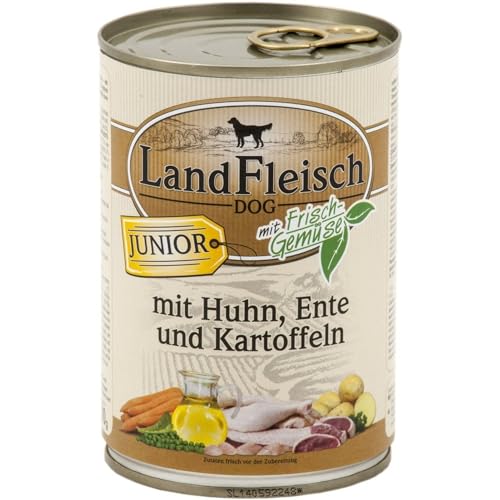 LandFleisch | Junior mit Huhn, Ente und Kartoffeln | 12 x 400 g