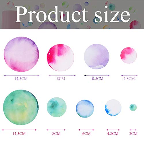 150 Pieces Colorful Polka Dot Wall Stickers Pvc Polka Dots Circle Wall Stickers Rainbow Wall Stickers Removable Multi-Color Circle Watercolor Wall Sticker For Kids Girls Bedroom (Light Color) #TOP4