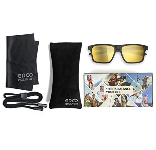 Eazyrun Er00 P1A Hd Square Gold Mirror Running Polarized Sunglasses For Women Men, Fishing Cycling Driving Hiking Golf Pickleball Beach Gifts And Outdoor Sports #TOP7