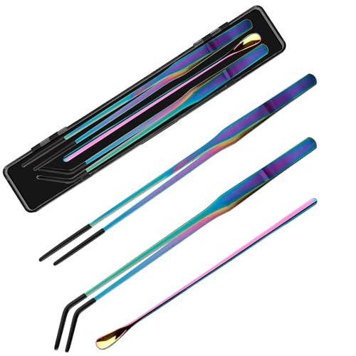 Voushtar Reptile Feeding Tongs with Spoon, 10.6