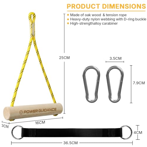 Image of POWER GUIDANCE Wooden Hangboard Portable Rock Climbing Hangboard with Suspension Training Function, Enhance Finger Grip Strength, Indoor and Outdoor Use