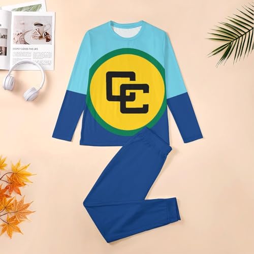 Zakqeik Jamaica Flag Mens Pajamas Set Long Sleeve Top,Pajamas for Men Classic Mens Sleepwear Pjs Set with Pockets 5