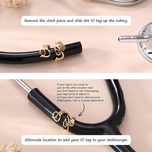 BYFDIY Custom Stethoscope Name Tag Personalized Birthstone Stethoscope Id Tag Nurse Doctor Stethoscope Charms Accessories Graduation Gifts for Medical Assistant