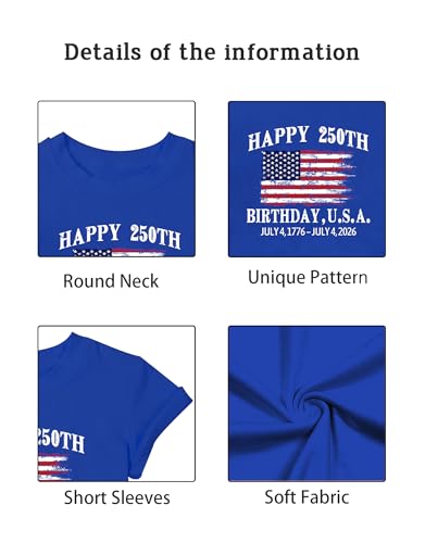 Image of AMWIPE Boys Girls USA Shirt Kids 250 Anniversary USA Shirts American Flag Tshirt 4th of July Outfits Cute Patriotic Top 6-14y