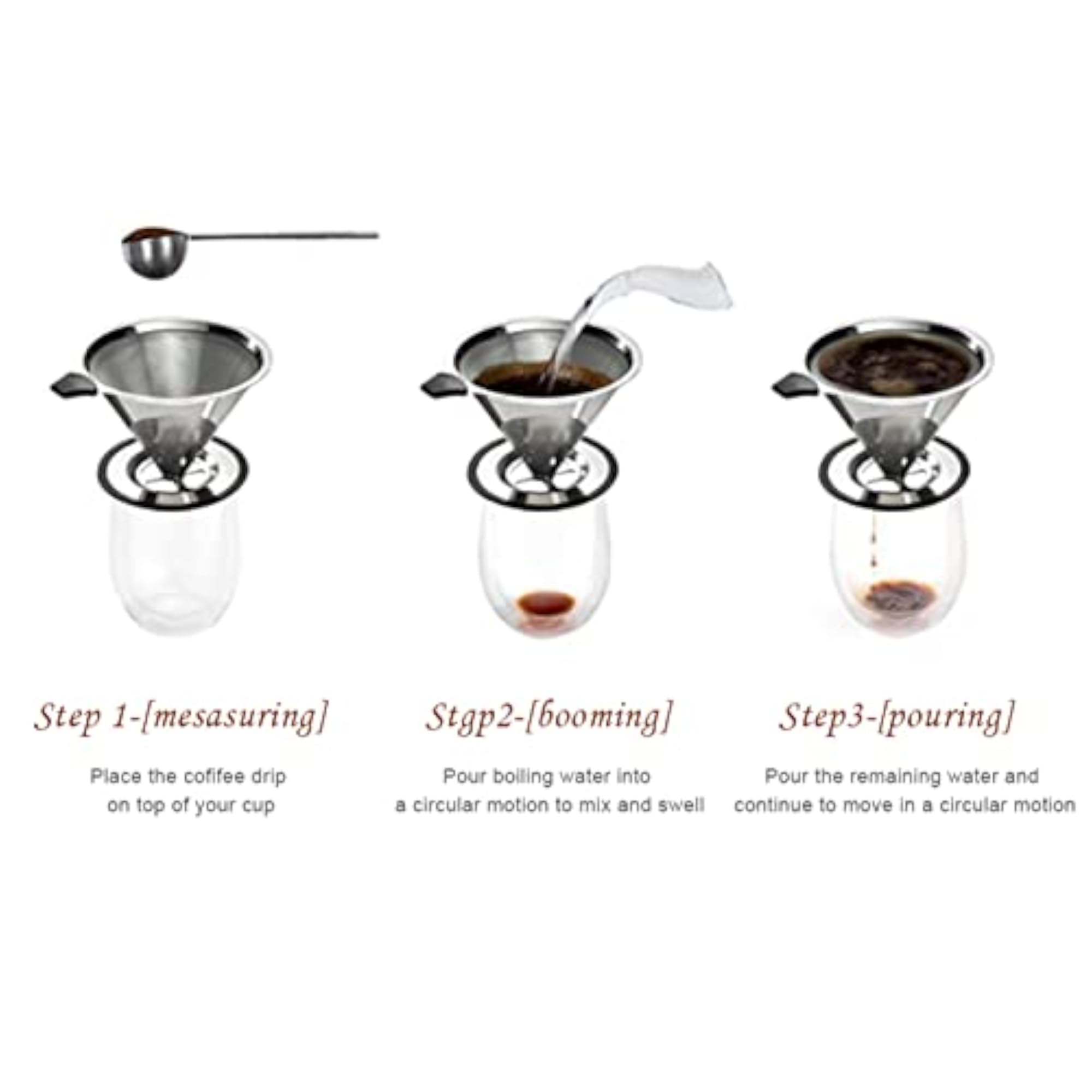 Rustproof Coffee Dripper, Portable Filter for Home and Travel