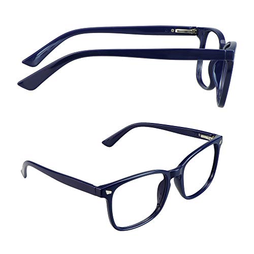 Image of Vintage Square Progressive Multifocal Presbyopic Glasses, Photochromic Gray Sunglasses for Men Women Readers (Navy,+0.00 /+1.00 Magnification)