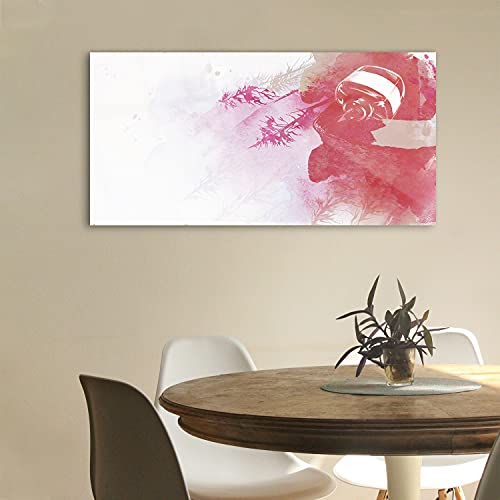 Tableau acrylique moderne salon chambre 100x50cm - Aquarelle et encre