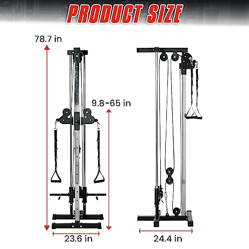 Wall Mounted Cable Crossover - Adjustable Home Gym Equipment - 18 Positions Double Bar Track - Linear Motion Bushing Carriages - Multi-Height Pulley Arms - 250kg Complete Home Workout Solution - Image 4