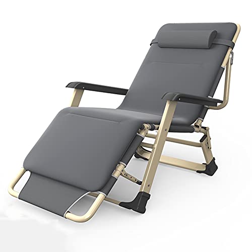 Chaise longue d'extérieur portable robuste avec barre d'appui-tête