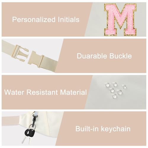 Image of Monogrammed Gifts for Women Men Fanny Pack Shoulder Bag Personalized Birthday Gift for Friends Sister,Letter M