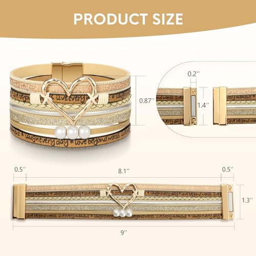 Image of Desimtion Inspirational Tree of Life Boho Leather Wrap Bangle Bracelets for Women, Teen Girl Gifts Trendy Stuff, Fashion Accessories Jewelry Gifts for Women Girls