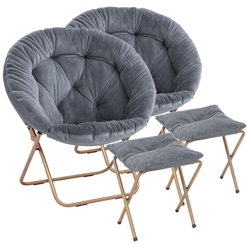 Magshion Folding Saucer Chair for Adults with...