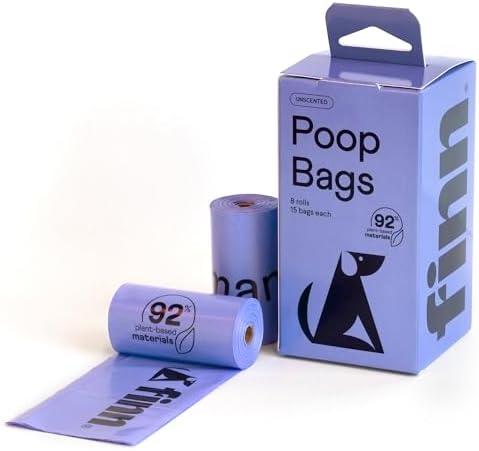 Finn 92% Plant-Based Poop Bags - USDA BioPreferred - Unscented - ...