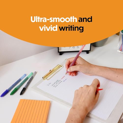 Image of BIC Cristal Gel Pens, Medium Point, 0.7 mm, Assorted Colors, 12-Count | Ultra Smooth Writing Experience, Long Lasting Ink Performance, Clear Barrel for Easy Ink Tracking, Assorted Color Options