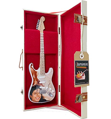  mini guitar Michael Jackson king of pop BAD replica tribute model + hard case box miniature in scala 1:4 chitarra in miniatura + custodia da collezione music gadget rock memorabilia