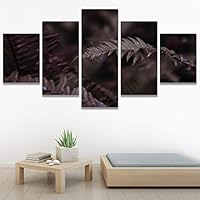 SIGNWIN 5 Panel Canvas Wall Art Modern Art Decorative Elements Expressive Leaves Multicolor Patterns Photography for Home Decorations Ready to Hang - 60