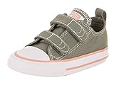 Converse Toddlers Chuck Taylor All Star 2V Ox Dark/Stucco/Pale/Coral/White Basketball Shoe 4 Infants...