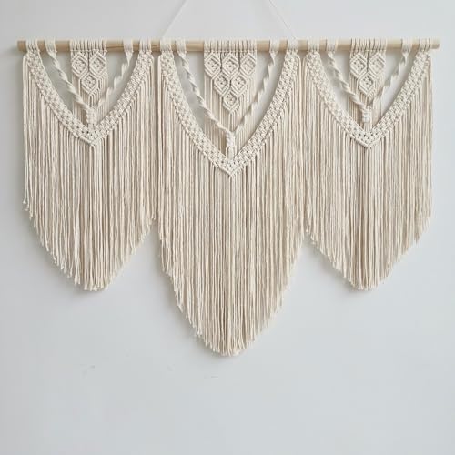 Ordeluxe Macramé 110cm x 82cm Tapiz Boho, Grande, Hecho a Mano, D...