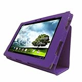 Mochie (tm) Genuine Leather Stand Case Cover for Asus Eee Pad Transformer Prime TF201 Purple (Not...