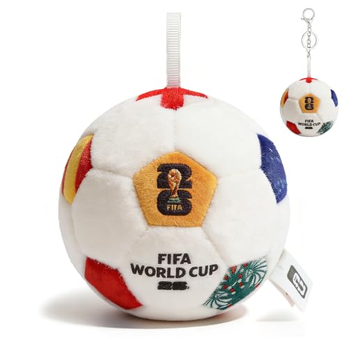 MESUCA FIFA World Cup 2026 Soccer Ball Plush for Kids 4.72 Mini Soccer Ball for Decor Bag Charms Soccer Gifts World Cup 2026 Merchandise Fan Accessory