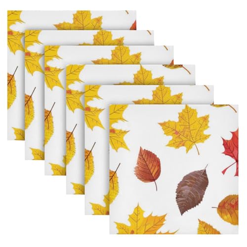 Servilletas de Tela con Hojas Multicolor Pack de 6 miniatura 2
