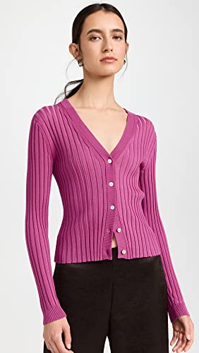 Image of Vince Women's Ribbed V Neck Cardigan