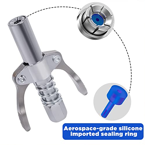 Cevhzoe Grease Gun Coupler - Duty Quick Release Grease Couplers, Compatible With All Grease Guns 1/8" Npt Fittings, Upgrade To 12000 Psi (Grease Gun Coupler) #TOP3