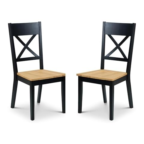 Julian Bowen Hockley Black/Oak Dining Chairs Cover