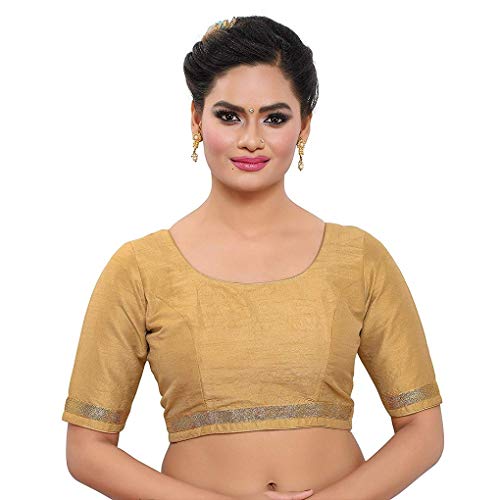 HIRAL DESIGNER Saree Blouse & Silk Choli Tops Indian Choli Blouses for Women Readymade Sari Choli (36, Gold Silk) HIRAL DESIGNER Saree Blouse & Silk Choli Tops Indian Choli Blouses for Women Readymade Sari Choli (36, Gold Silk)