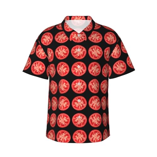 Chemise hawaïenne homme imprimé tomate manches courtes boutonnée été vêtements hauts S-3XL