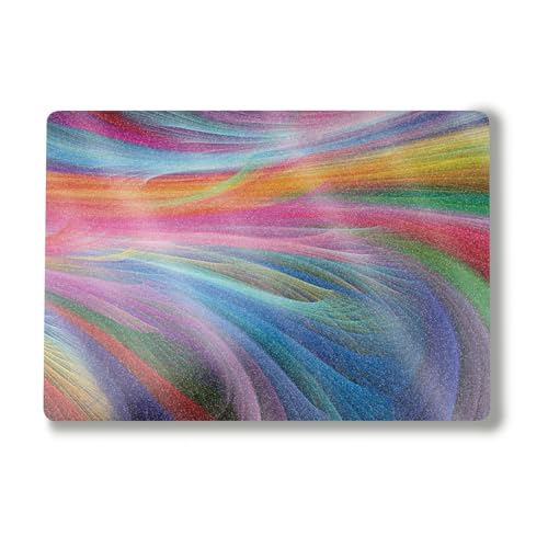 Glossy Glitter Laptop Skin Compatible with Surface Laptop 7 15" (2024) - Rainbow Waves - Premium 3M Vinyl Protective Wrap Decal Cover - Easy to Apply | Crafted in The USA by MightySkins