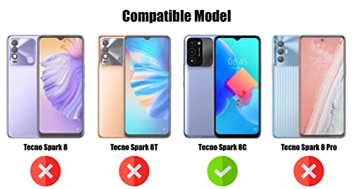 Image of Jkobi Back Case Cover for Tecno Spark 8C (Silicone Clear Shockproof Case with Camera Protection | Soft and Flexible | Transparent)
