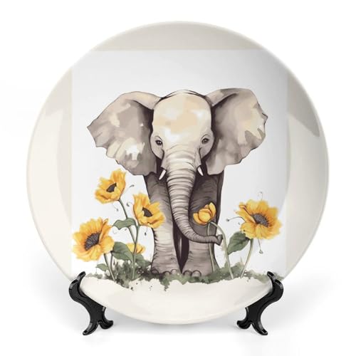 Plato decorativo de porcelana con soporte 7 pulgadas miniatura 1