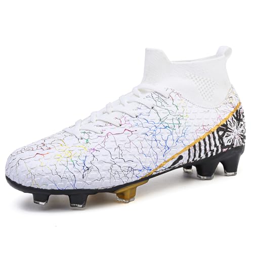 Botas de fútbol para hombre y mujer, para Big Boy AG/FG, Blanco, 43 EU