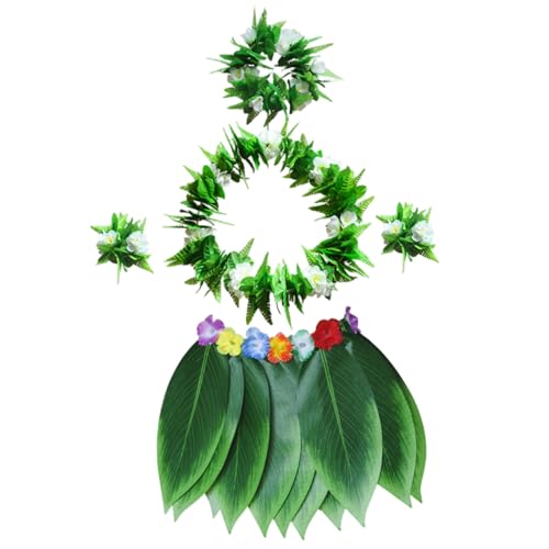 Jupe de hula pour enfants de plage avec couronne fleurs luau