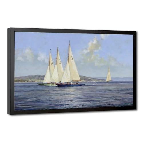 Toile dragons yachts Montague Dawson pour décoration murale de bureau moderne
