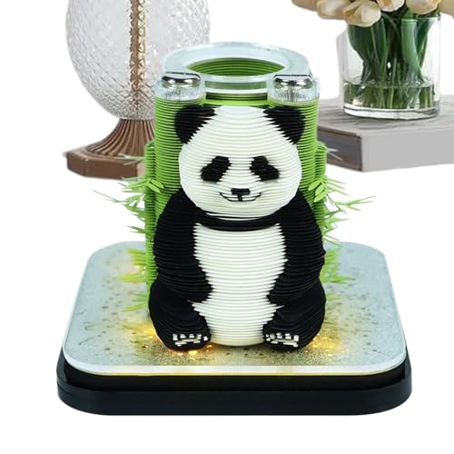 Calendrier Art Papier Panda 2026 avec éclairage LED pour bureau