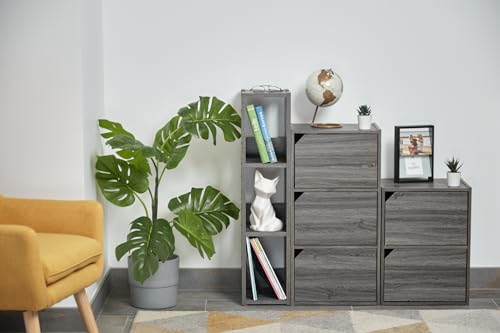 Étagère verticale ajustable Iris Ohyama OWR-200 chêne gris bois 4 niveaux