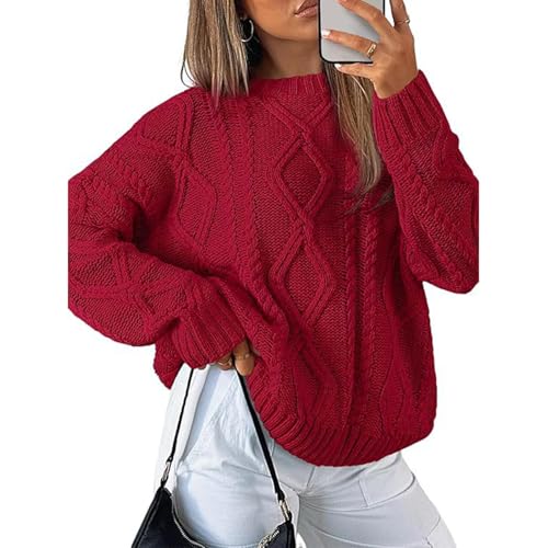 CUKOLSXA Sweaters for Women 2025 Winter Sweater Soft Oversized Cable