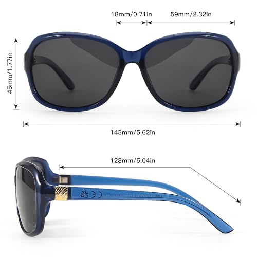 SIPHEW Women's Polarized Sunglasses - Wrap Around Stylish Square Frame w UV Protection Sun Glasses for Women4