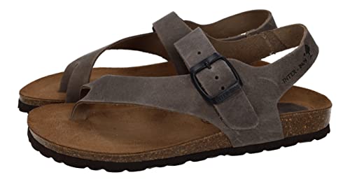 Sandales en cuir femme Inter-Bios semelle anatomique liège confort