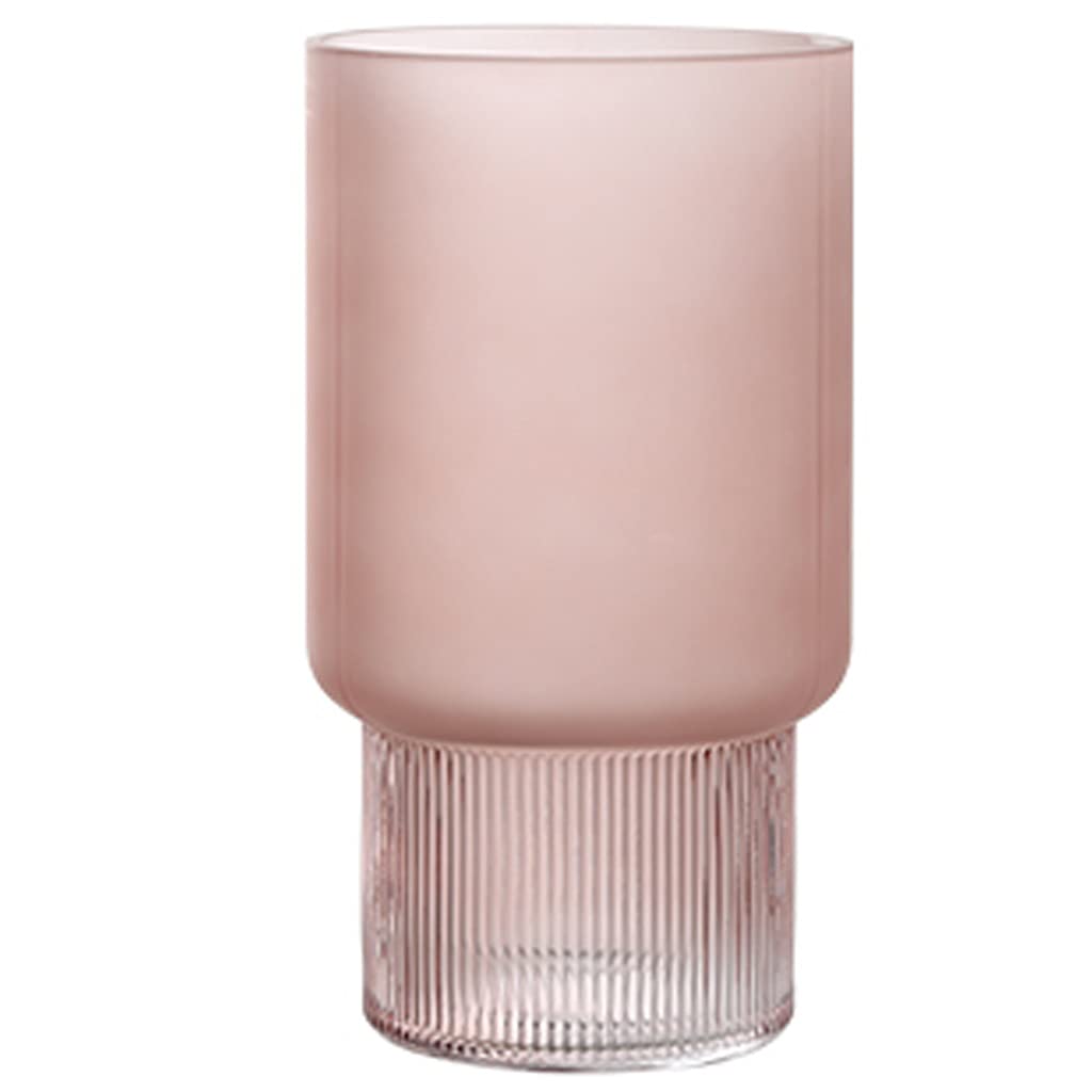 Vase en céramique rose givré au design nordique épuré