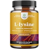 Natures Craft L Lysine 1000mg per Serving Nutritional Supplements - L-lysine Essential Amino Acids for Eye Health Lip Care Bone Support Immune System Muscle Growth and Vegetarian Collagen 240 Tablets