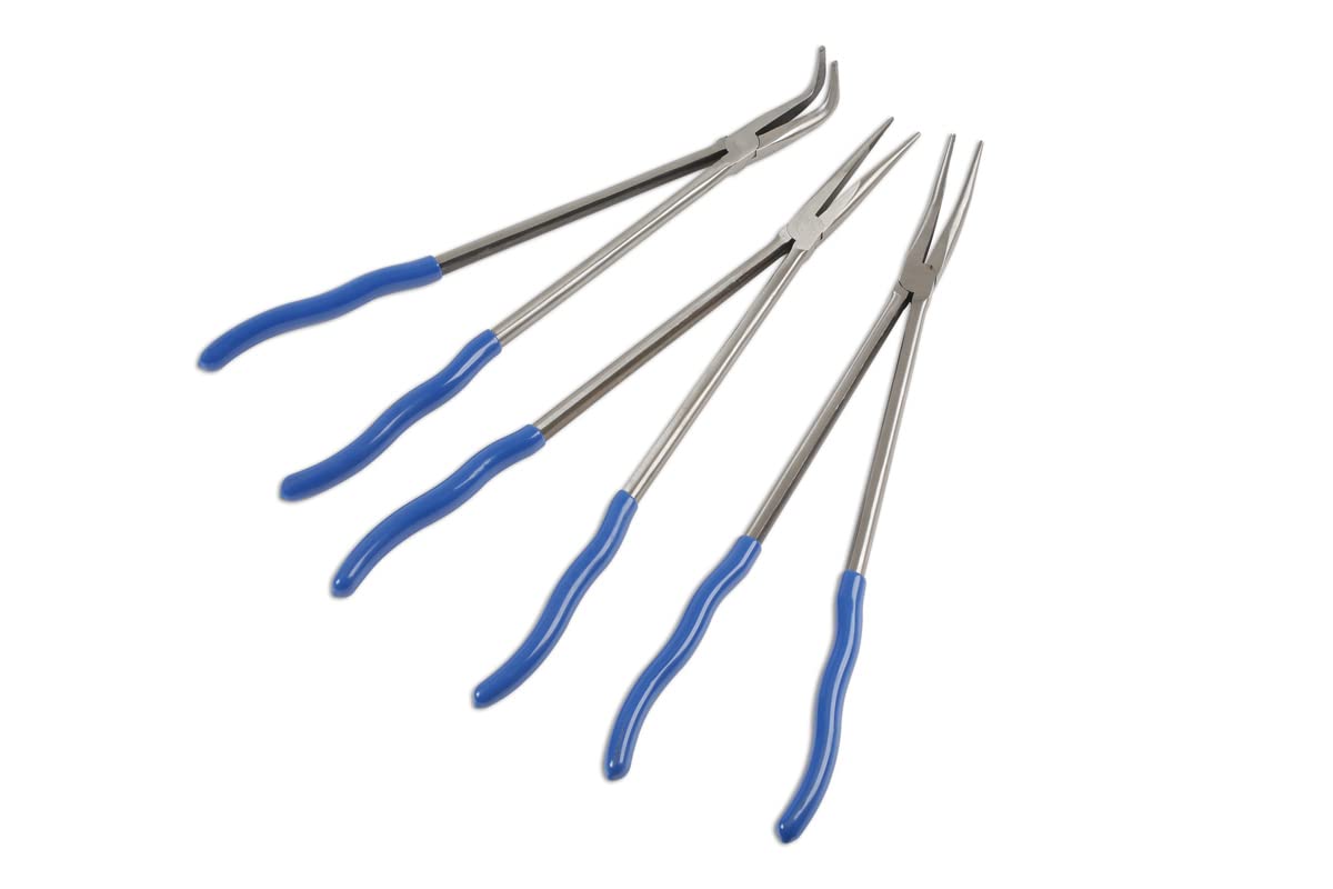 Laser Tools 6684 zestaw szczypiec 3 szt. - długi zasięg, srebrny